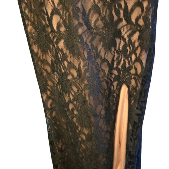 City Triangle black lace jewel belted dark fairy mermaid maxi dress size 11 - Picture 5 of 7